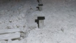 Строительство фундамента на жб сваях зимой, объект г. Тосно